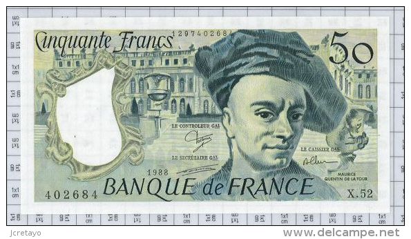 50 Francs Quentin De La Tour, Ref Fayette 67-14, état NEUF - 50 F 1976-1992 ''quentin De La Tour''