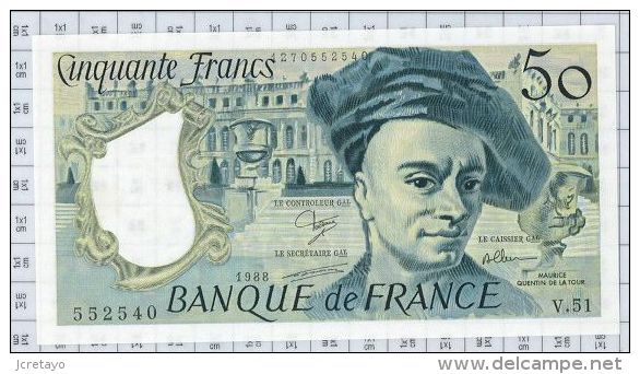 50 Francs Quentin De La Tour, Ref Fayette 67-14, état NEUF - 50 F 1976-1992 ''quentin De La Tour''