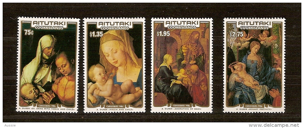 Aittutaki 1986 Yvertn° 442-445 *** MNH Cote 12 Euro Noel Christmas Kerstmis Dürer - Aitutaki