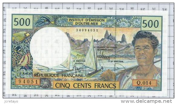 Institut D'émission D'Outre-Mer, 500 Francs, état NEUF - Papeete (Französisch-Polynesien 1914-1985)