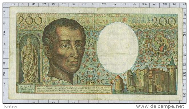 200 Francs Montesquieu, Ref Fayette 70-1, état TTB - 200 F 1981-1994 ''Montesquieu''