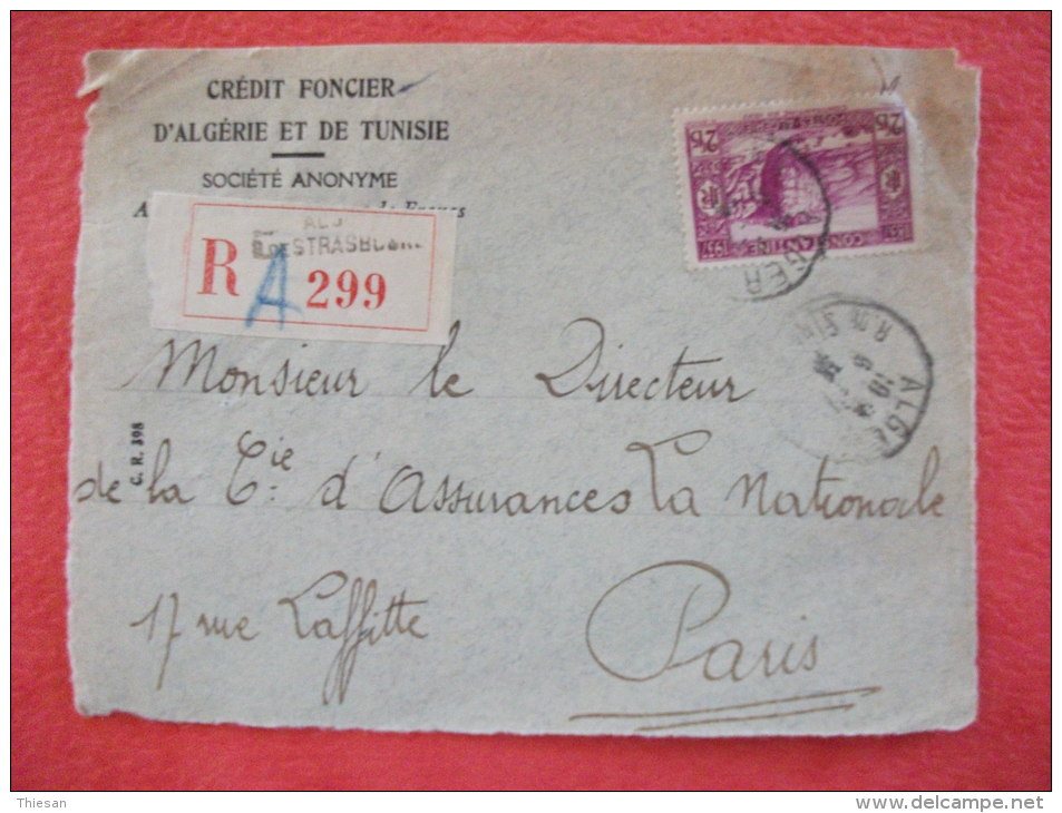Algerie Lettre Recommandée Alger Banque Bank Cover - Covers & Documents