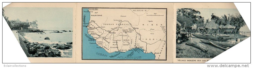 Afrique  Guinée   Conakry  Carte Panoramique    ( Les Extrémités Sont Coupées Cause Scan Pas Assez Long Voir Scan) - Guinea