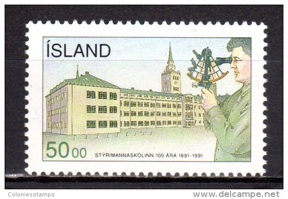 (SA0573) ICELAND, 1991 (Centenary Of The College Of Navigation). Mi # 757. MNH** Stamp - Nuovi