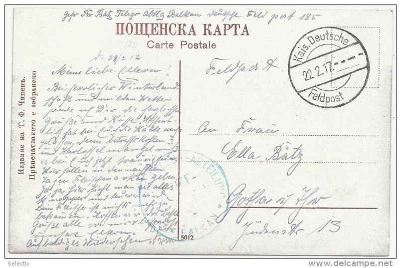 Bulgaria 1917 German Military Post In WWI - Guerra