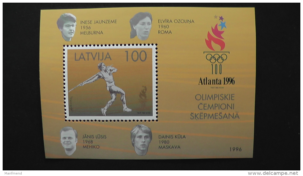 Latvia - Mi.Nr. 431 Bl.9** MNH - Booklet - 1996 - Olympic Games Atlanta - Look Scan - Lettland