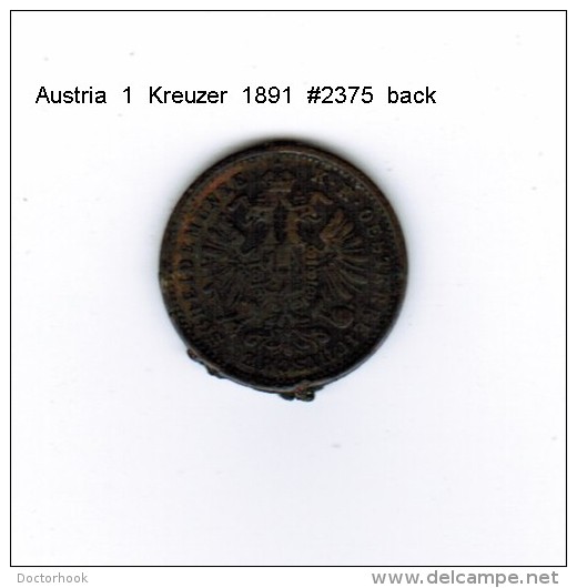 AUSTRIA    1  KREUZER  1891  (KM # 2187) - Oostenrijk