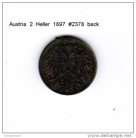 AUSTRIA    2  HELLER  1897  (KM # 2801) - Austria