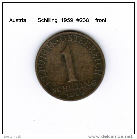 AUSTRIA    1  SCHILLING  1959  (KM # 2886) - Austria
