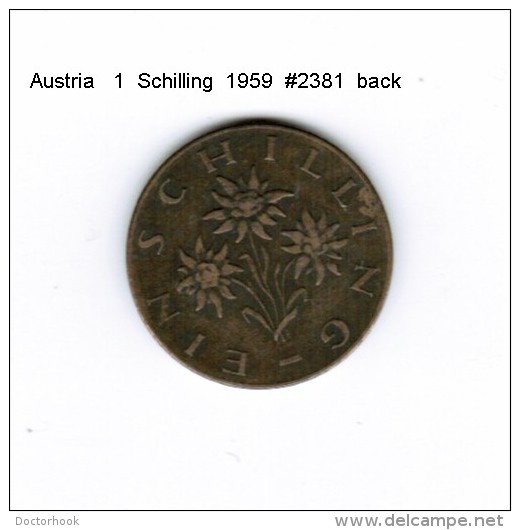 AUSTRIA    1  SCHILLING  1959  (KM # 2886) - Austria