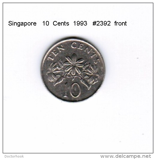 SINGAPORE    10  CENTS  1993  (KM # 100) - Singapur