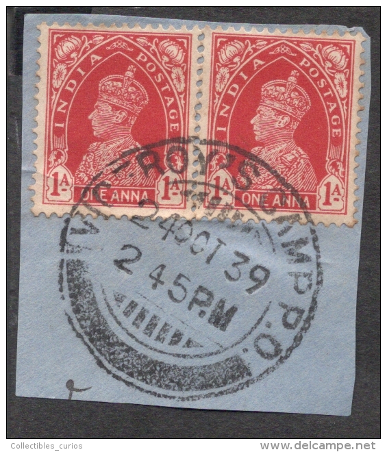 Viceroy Camp PO - Postal Mark  Scarce Hard To Find  Inde Indien - 1936-47 King George VI