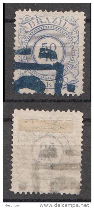 Brazil Brasilien Mi# 60 Used 50R Cifra 1887 Nice MUTE Postmark - Used Stamps