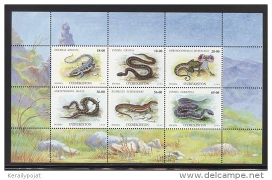 Uzbekistan - 1999 Reptiles Kleinbogen MNH__(THB-3051) - Usbekistan