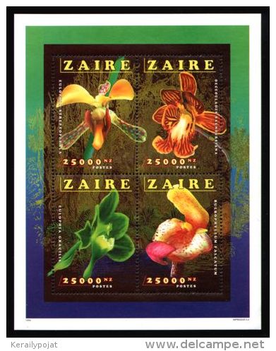 Zaire - 1996 Orchids Kleinbogen MNH__(THB-1508) - Unused Stamps