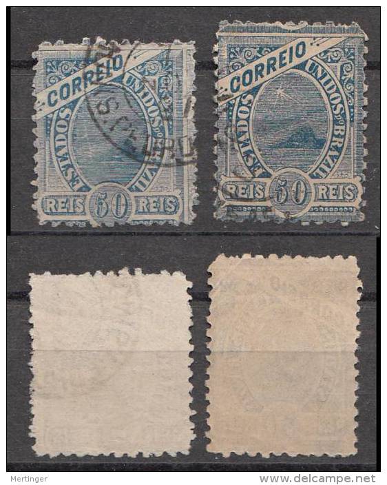 Brazil Brasilien Mi# 106 + 107 Used 50R MADRUGADA Both Types - Used Stamps