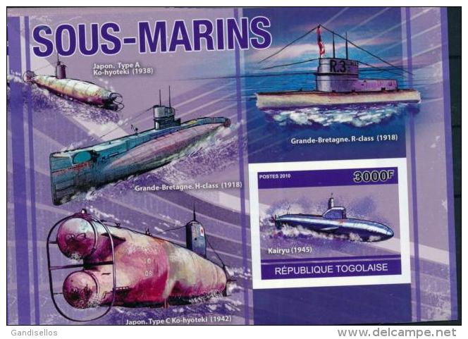 TOGO SHEET IMPERF SUBMARINOS SUBMARINES - Submarines