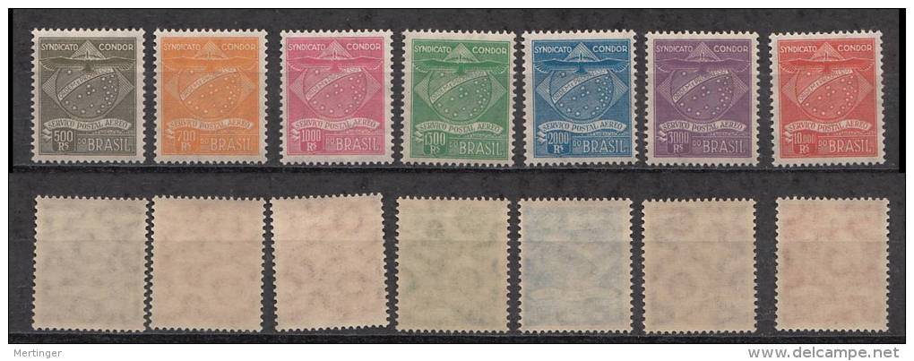 Brazil Brasilien Airmail Condor Mi# 1-7 ** MNH - Airmail (Private Companies)