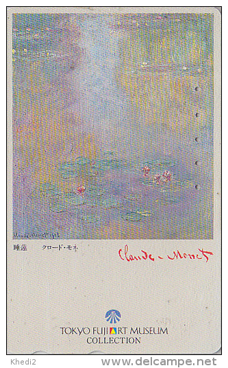 Rare TC JAPON / 110-016 - PEINTURE FRANCE - MONET / Nymphéas ** Fuji Art Museum ** - PAINTING JAPAN Phonecard  - 65 - Peinture
