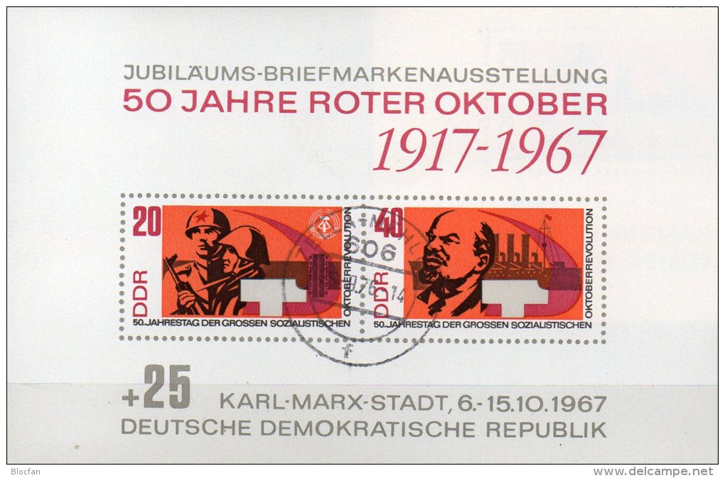 Imperforiert Oktober Revolution 1917 DDR Block 26 O 5€ Kreuzer Aurora Bf M/s Ship Military Bloc History Sheet Of Germany - Other & Unclassified