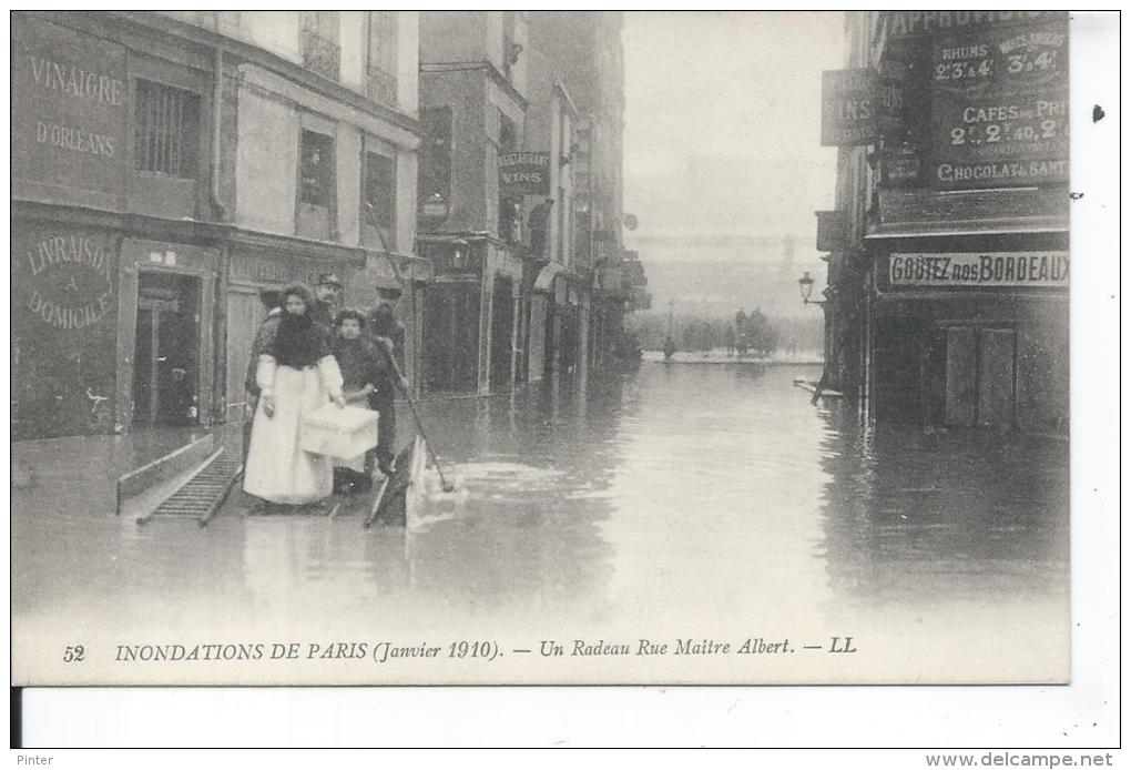 PARIS - Inondations De Paris1910 - Un Radeau Rue Maitre Albert - Arrondissement: 05