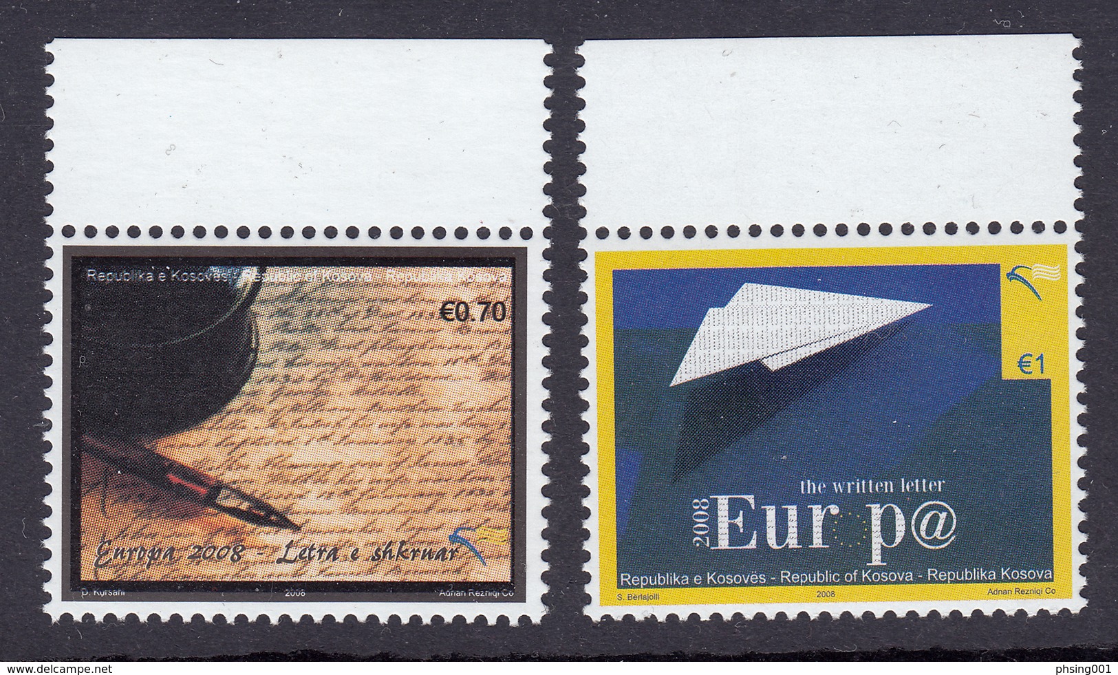 Kosovo 2008 Europa CEPT Letter, Set MNH - 2008