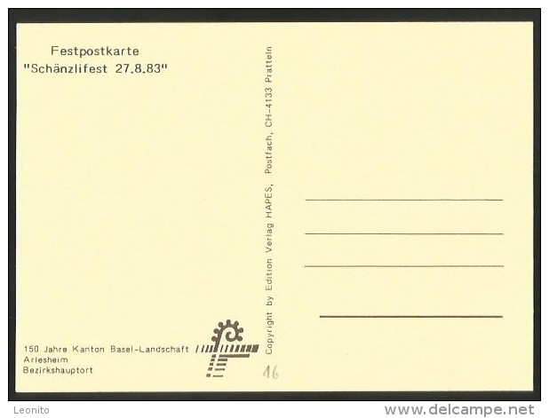 MUTTENZ Festpostkarte 150 Jahre Kanton Basel-Landschaft Arlesheim 1988 - Arlesheim