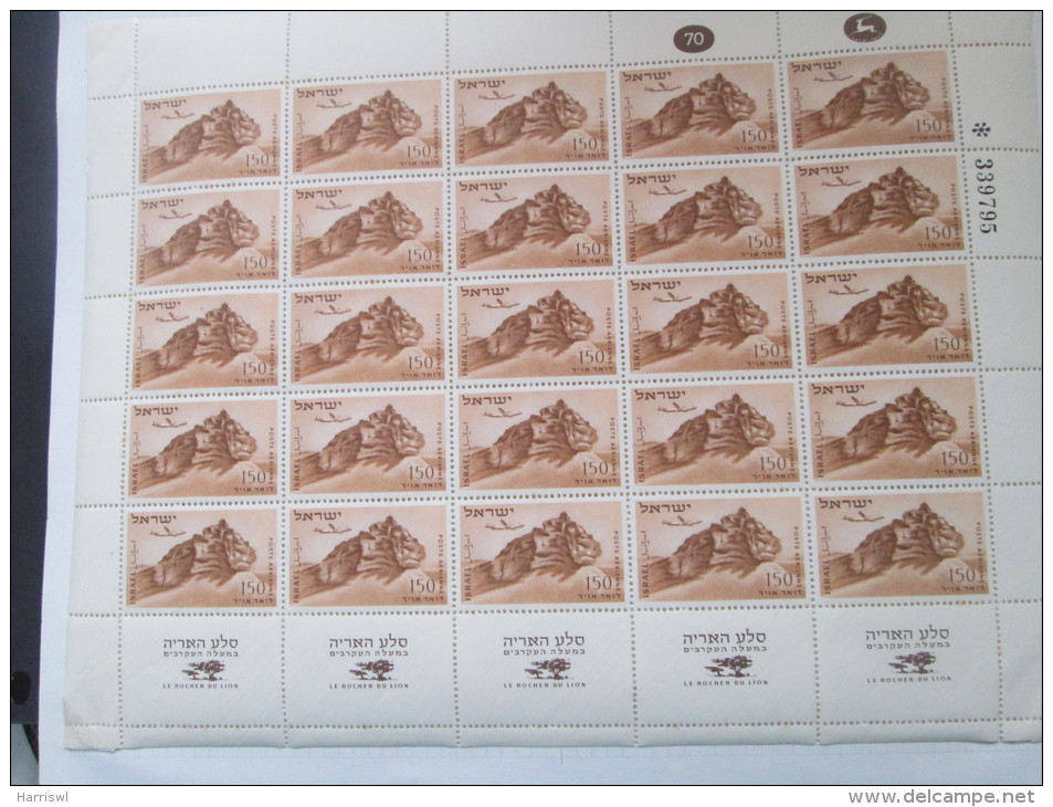 ISRAEL 1953 LANDSCAPES  AIRMAIL FULL SHEETS - Neufs (avec Tabs)