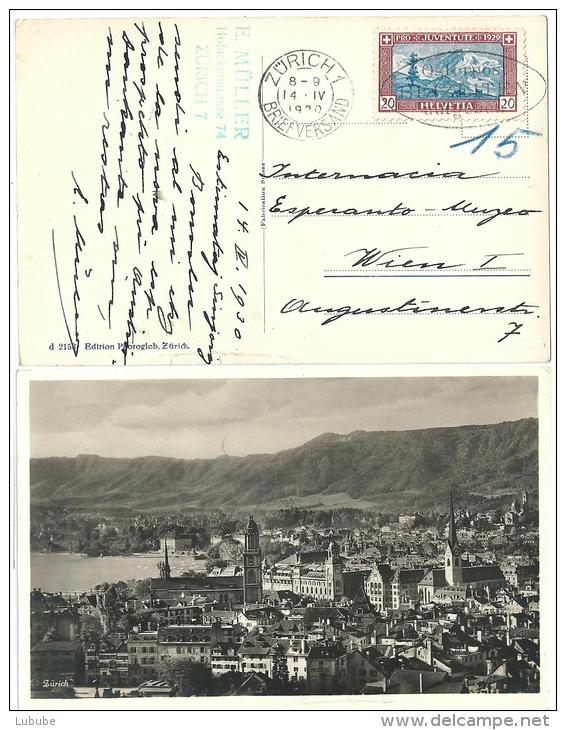 AK Zürich - Stadtansicht  (in Esperanto)              1930 - Esperanto