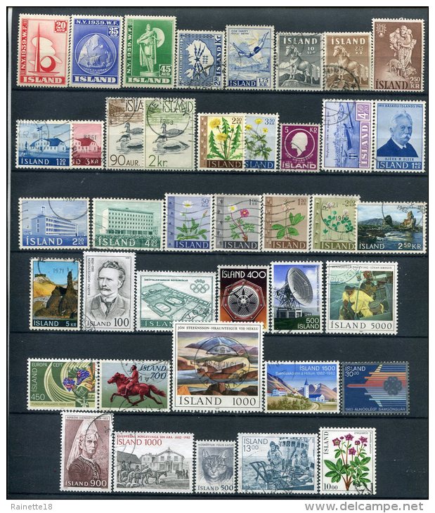 Islande      Lot, Majorité Oblitérés - Collections, Lots & Series