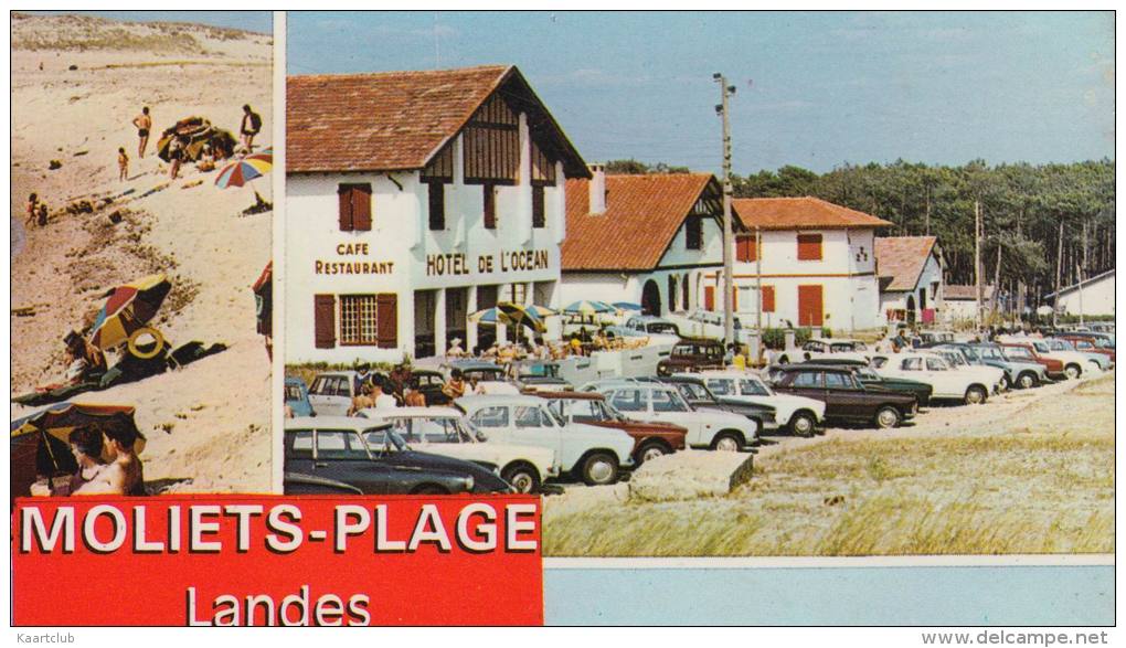 Moliets-Plage (Landes): 3x CITROËN DS, AMI, RENAULT 4, PEUGEOT 404 Etc. -  Auto/Car/Voiture - France - Turismo