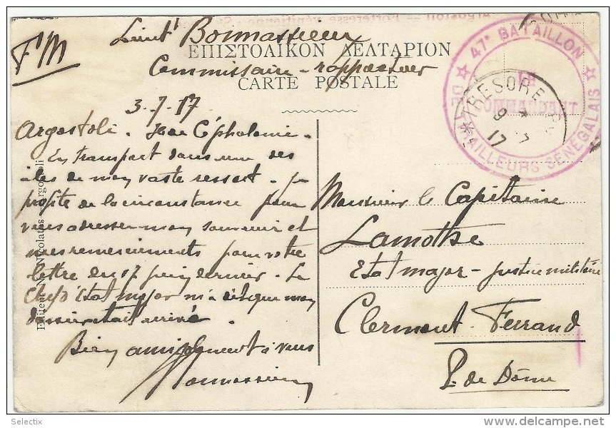 Greece 1917 Argostoli - Kefalonia Island - WWI French Fieldpost - Iles Ioniques