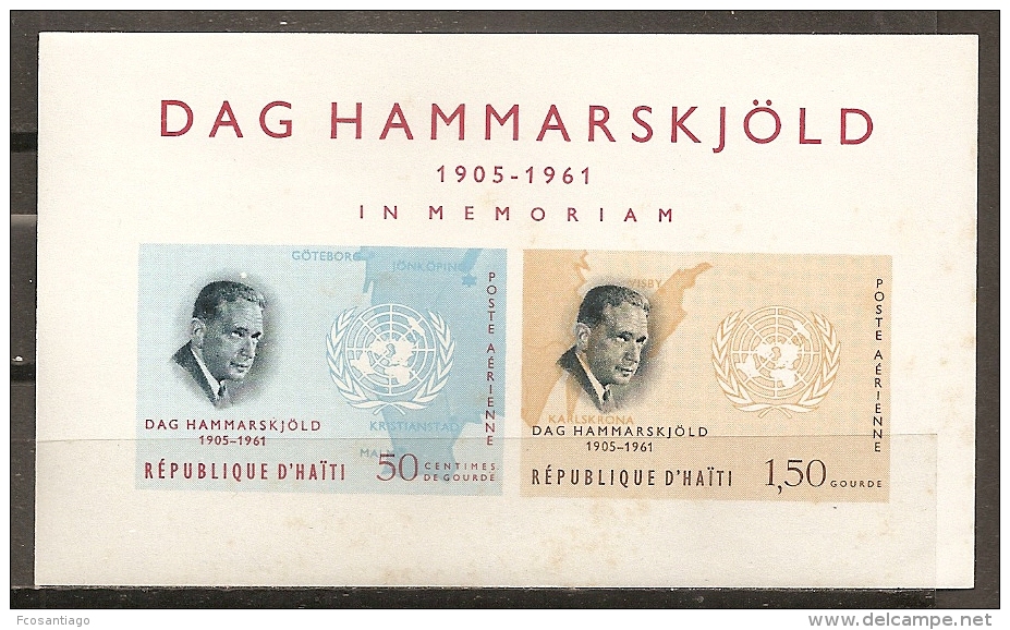 CELEBRIDADES - HAITI 1963 - Yvert #H21 - MNH ** - Dag Hammarskjöld