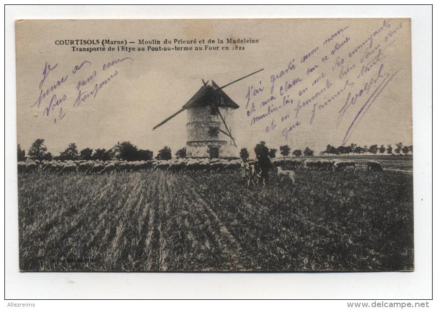 CPA 51 : Env Courtisols Moulin Du Prieuré Avec Troupeau De Moutons   1916    A  VOIR  !!!!!!! - Courtisols