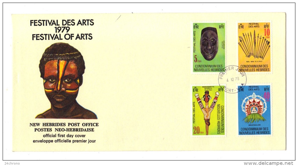 Premier Jour D´ Emission, FDC: Nouvelles Hebrides, Port Vila, Festival Des Arts, 1979, 04-12-79 (13-2978) - FDC