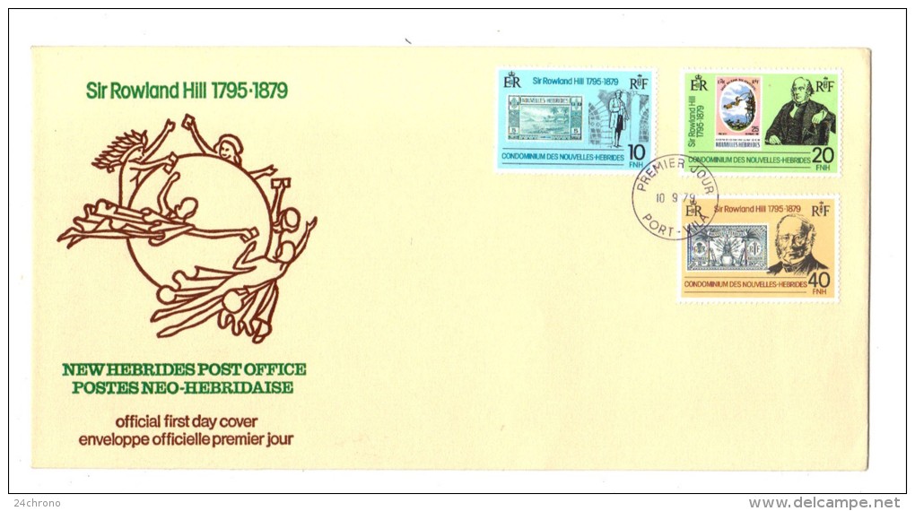 Premier Jour D´ Emission, FDC: Nouvelles Hebrides, Port Vila, Sir Rowland Hill 1795-1879, 10-09-79 (13-2986) - FDC