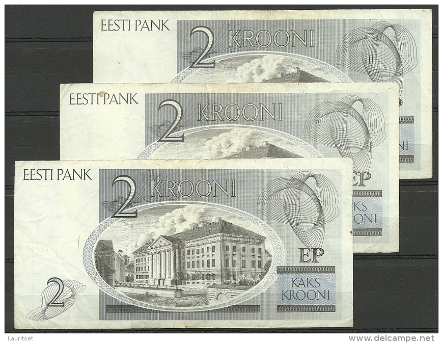 Estland Estonia 3 X 2 Krooni 1992 Banknote Karl Ernst Von Baer Universität Dorpat Tartu - Estonie