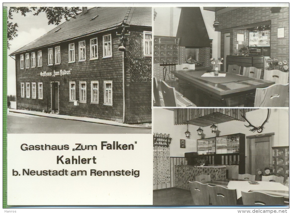 Gasthaus „Zum Falken“ Kahlert B. Neustadt Am Rennsteigum 1960/1970,  Verlag:, Straub & Fischer, POSTKARTE - Neustadt / Orla