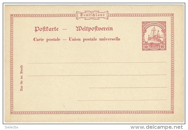 Germany 1900 Southwest Africa - Postal Stationery Card - Africa Tedesca Del Sud-Ovest