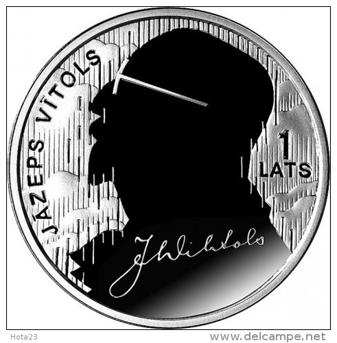 Latvia 2013 SILVER COIN 1 Lats Jazeps Vitols Komponist Light Coin Proof - Letonia