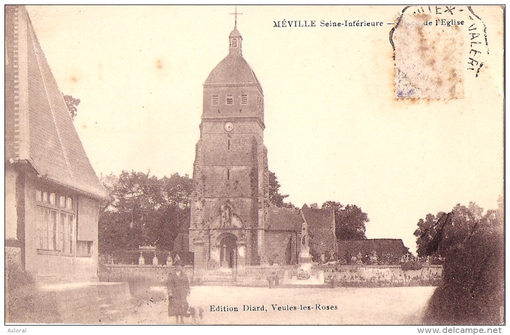 76 NEVILLE 1927 RUE DAME EGLISE ED DIARD ROUSSEURS MANQUE TIMBRE - Autres & Non Classés