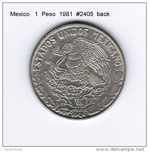 MEXICO    1  PESO  1981  (KM # 460) - Mexico