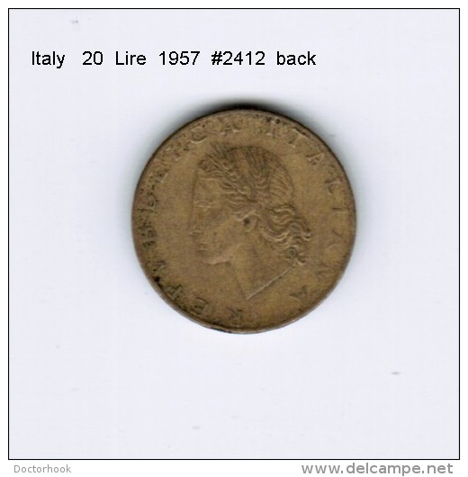 ITALY    20  LIRE  1957 (KM # 97.1) - 20 Liras