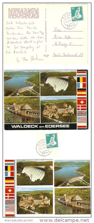 AK 5387710 WALDECK Am EDERSEE Mehrbildkarte 4 Bilder Mit 10 Flaggen -3. -7. 78 3546 VÖHL 3 A - Edersee (Waldeck)