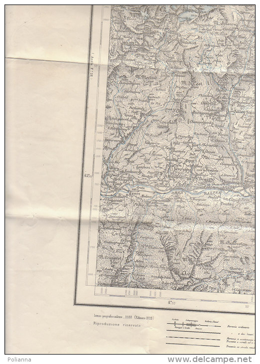 C1078 - CARTINA - CARTA TOPOGRAFICA PER USO MILITARE - F.:29  MONTE ROSA IGM 1899 - Topographische Karten