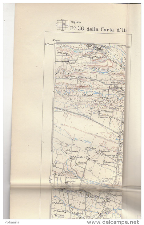 C1087 - CARTINA TOPOGRAFICA - CARTA D'ITALIA ISTITUTO GEOGRAFICO MILITARE 1965 - F.:56  VOLPIANO/ALPINISMO - Topographische Karten