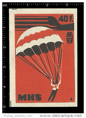 Hungarian Poster Stamp -  Parachute MHS - Parachute Parachuting Fallschirm Fallschirmspringer Schirm - Parachutisme