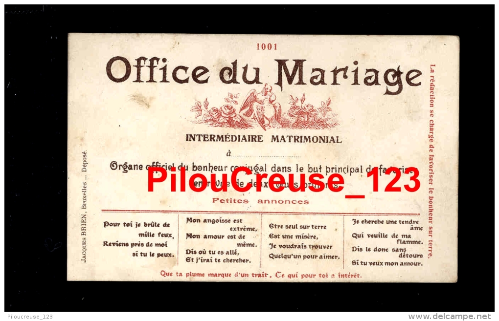 THEME NOCES - OFFICE DU MARIAGE - CARTE PRECURSEUR - Noces