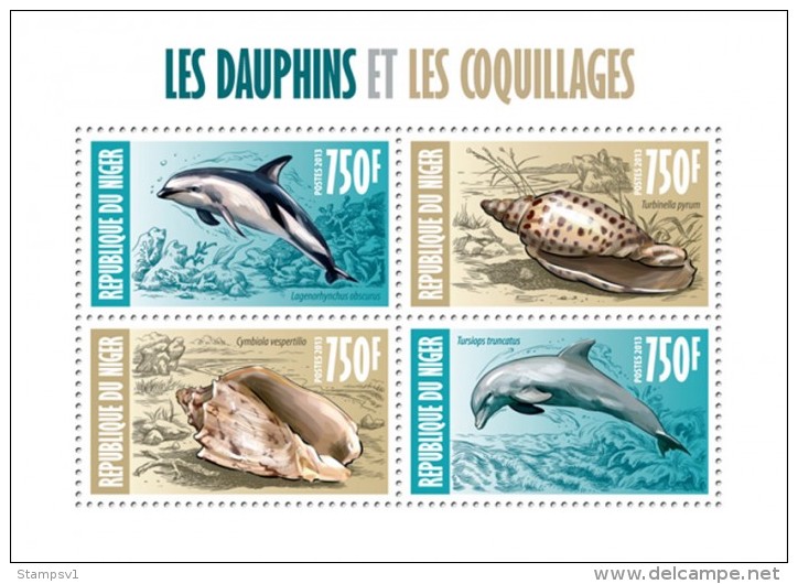 Niger. 2013 Dolphins And Shells. (403a) - Dolphins