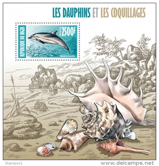 Niger. 2013 Dolphins And Shells. (403b) - Dolphins